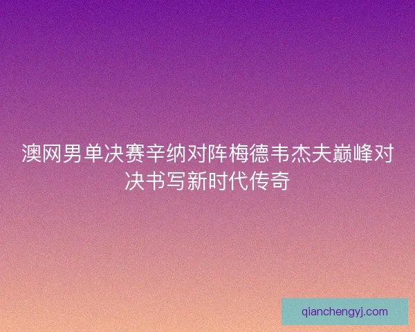 澳网男单决赛辛纳对阵梅德韦杰夫巅峰对决书写新时代传奇