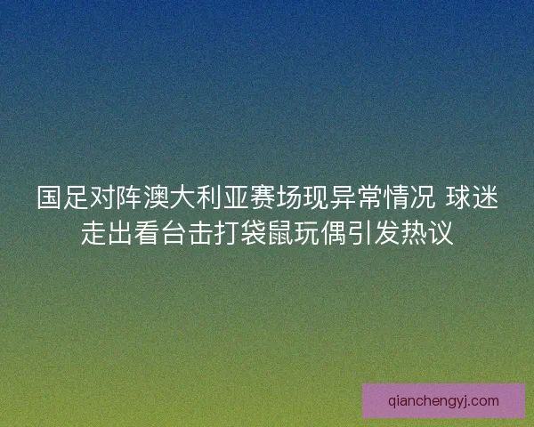 国足对阵澳大利亚赛场现异常情况 球迷走出看台击打袋鼠玩偶引发热议